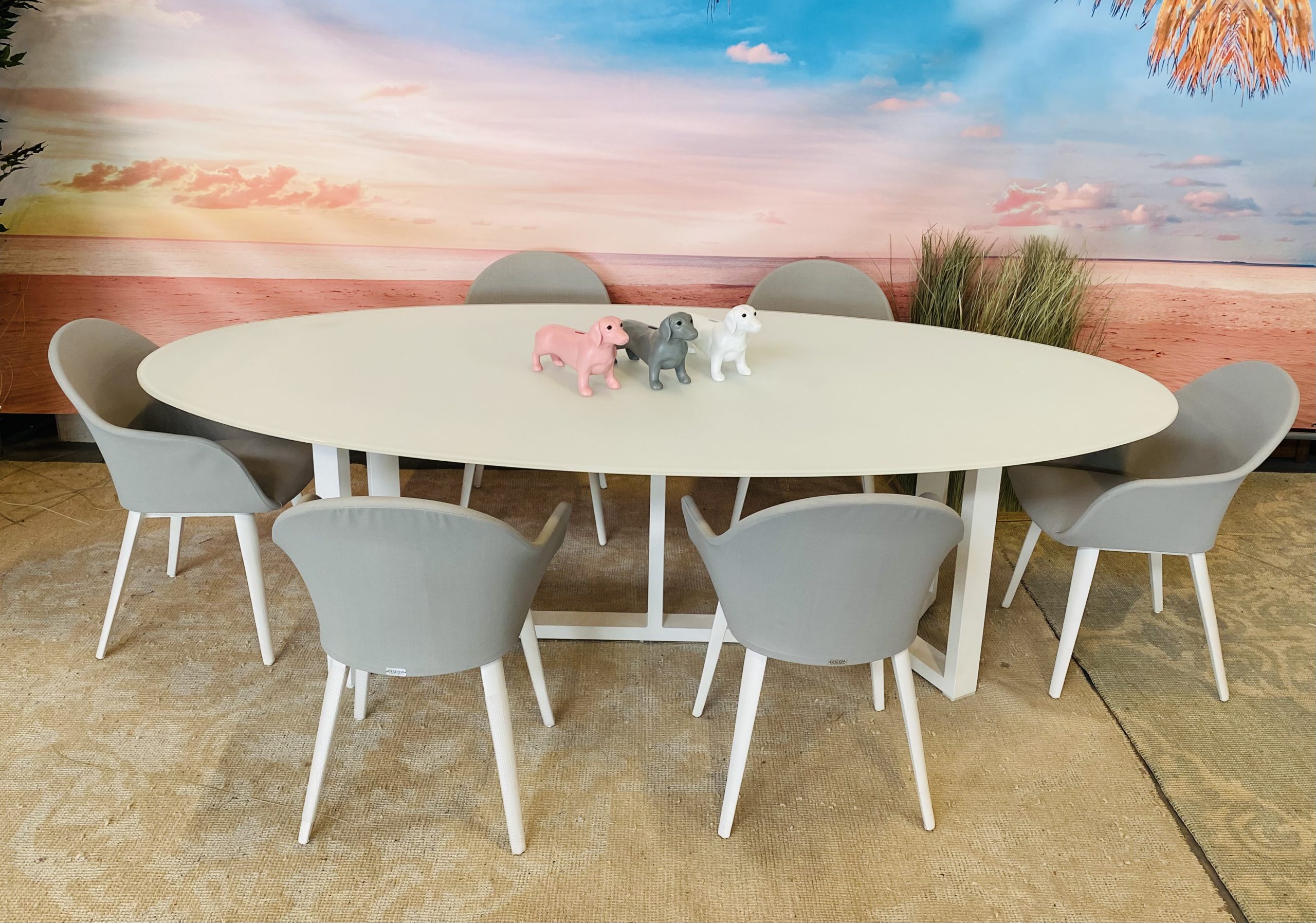 PROMO SET 2: Ovale tafel Moon + 6 stoelen Sorento