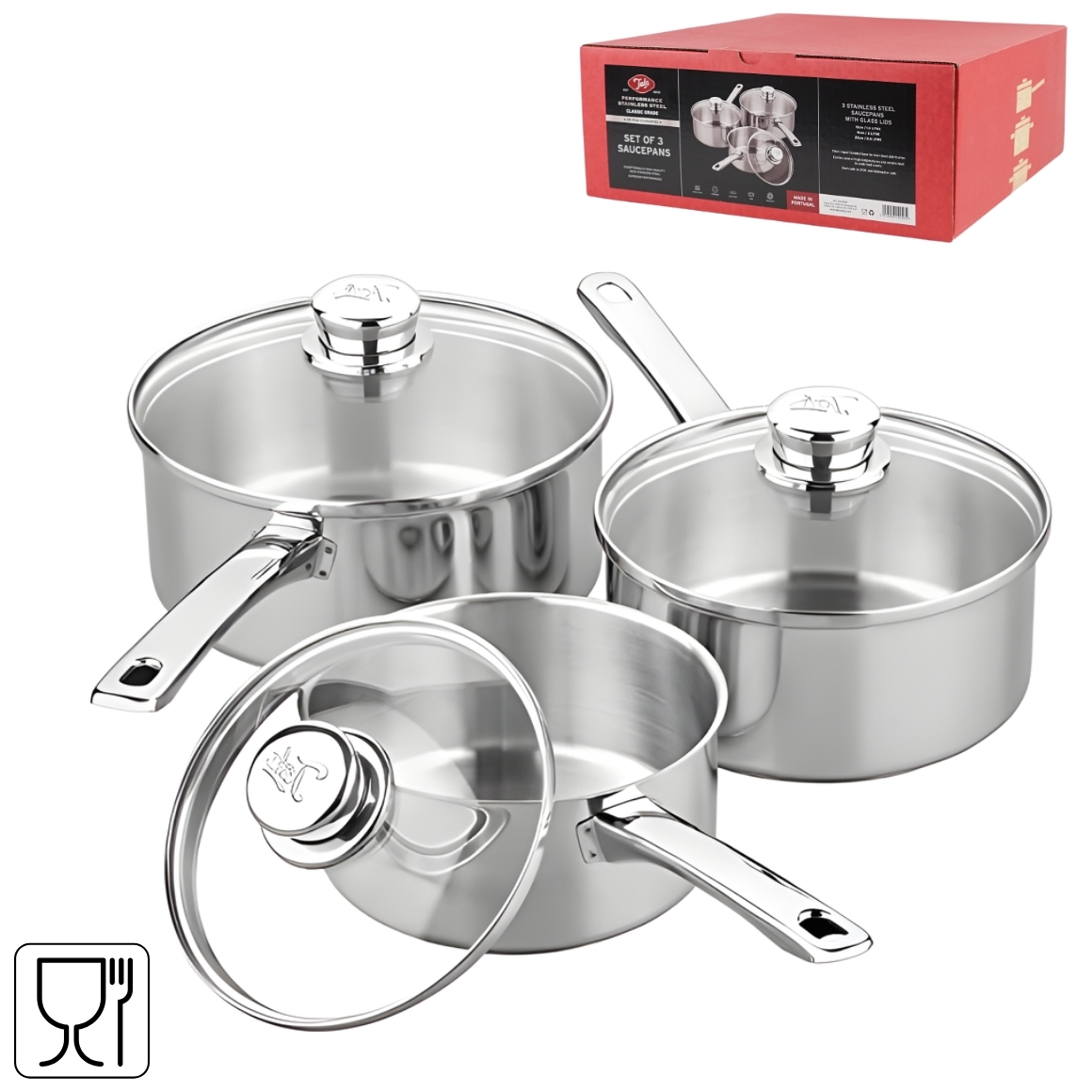 Tala RVS steelpannen 20cm set van 3