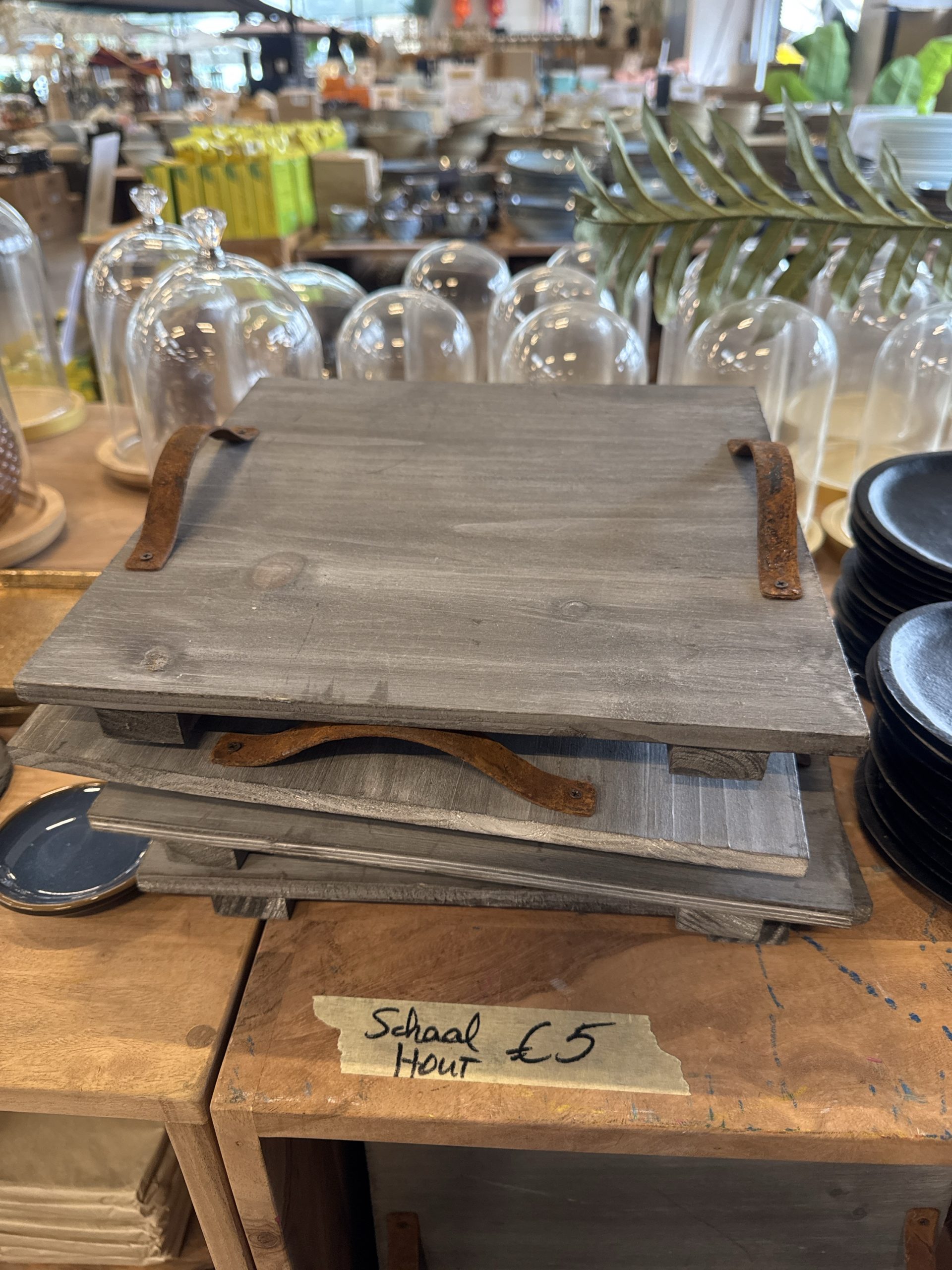 Plateau hout 28x28cm